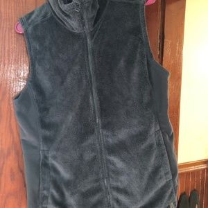 Fleece double zip vest grey large